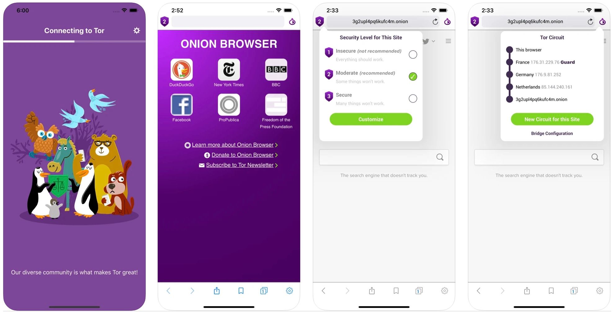Onion Browser iPhone App Screenshots