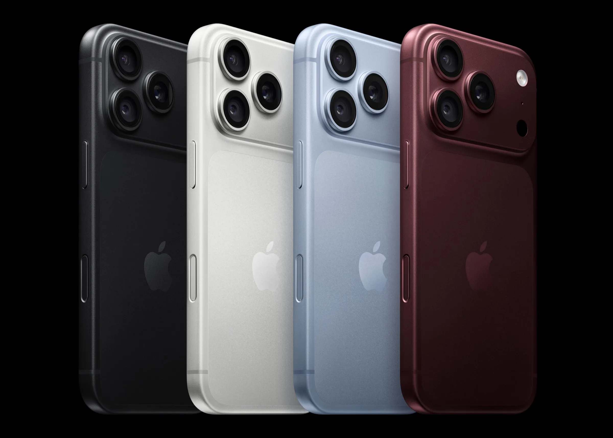 Das iPhone 18 Pro in Schwarz, Silber, Polar und Burgunder. Bild: Apple