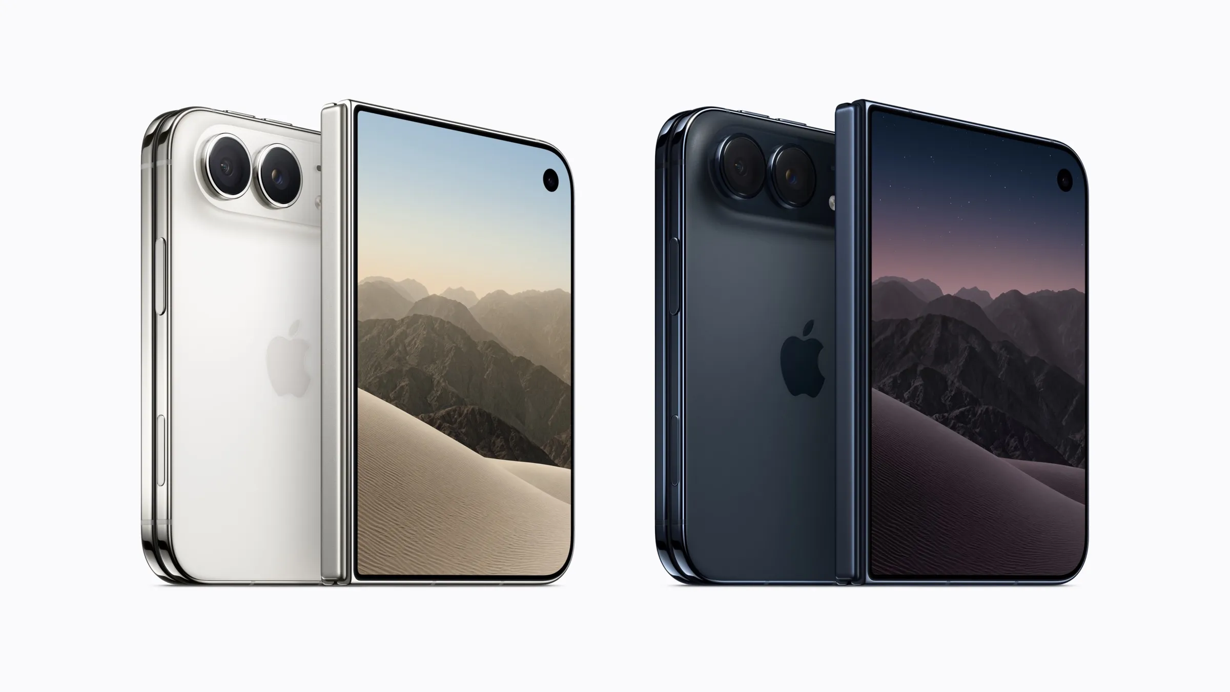 Das iPhone Duo in Sternenweiß und Nachthimmel. Bild: Apple